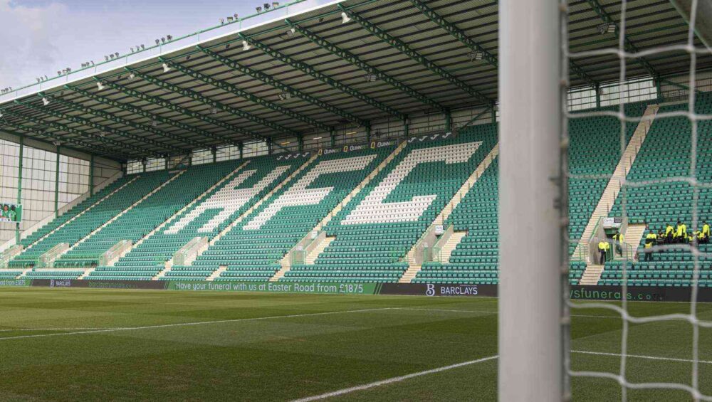 a photo of the main stand at Easter Road, home of Hibernian FC