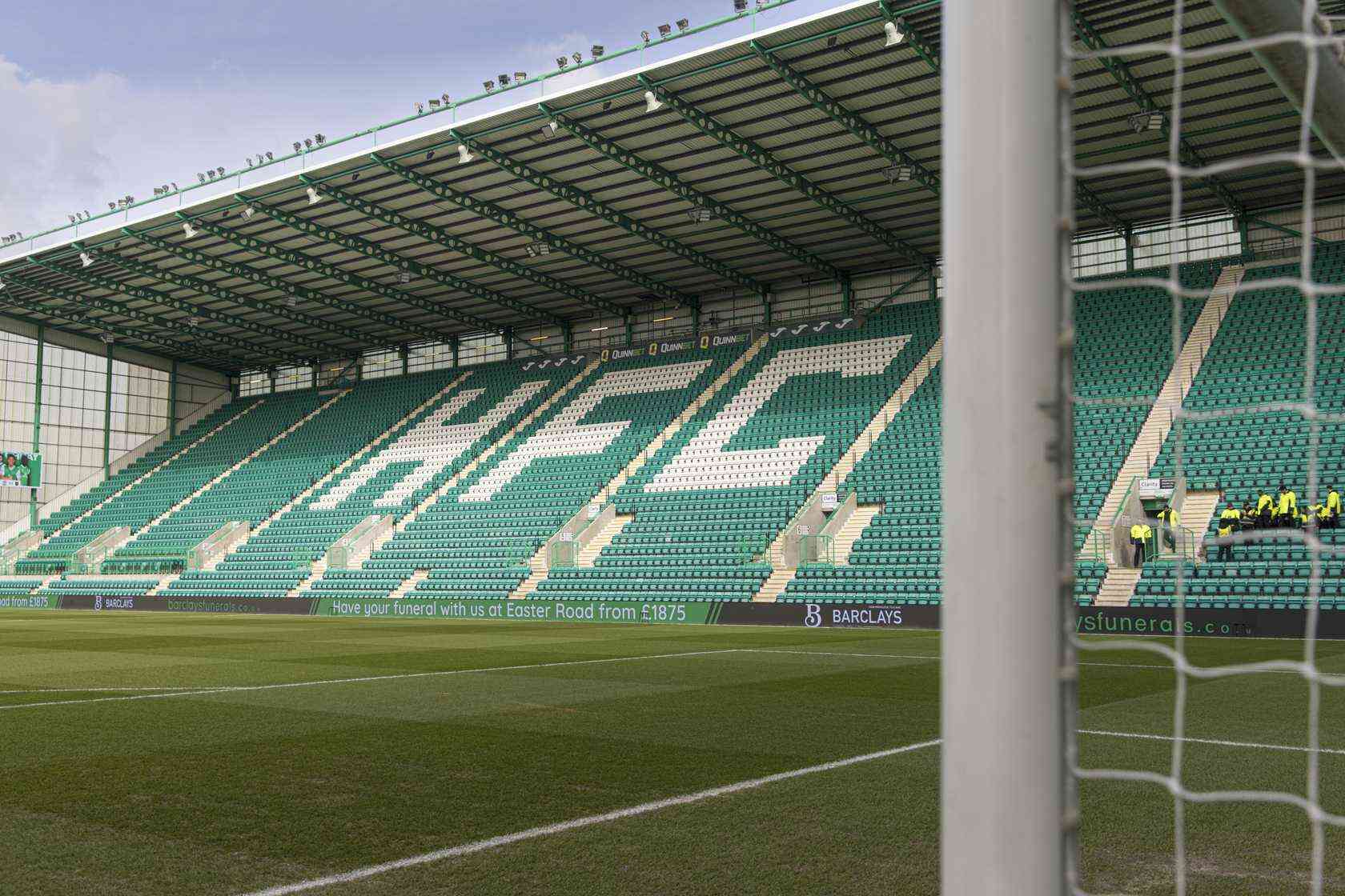 a photo of the main stand at Easter Road, home of Hibernian FC